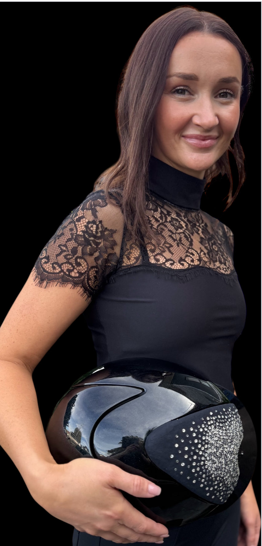 AUSTRALIAN MADE Shirt Sleeve Chantilly Lace Sleeve | The LINNY available in NAVY or BLACK